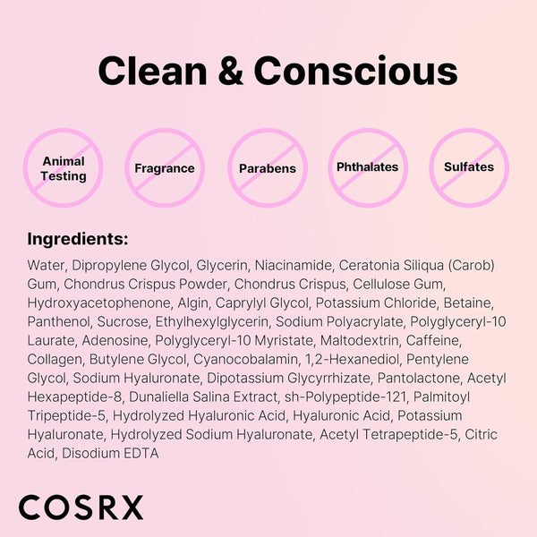 Cosrx The Peptide Collagen Lifting Glow Hydrogel Mask applied on face, providing skincare with collagen and peptide ingredients.
