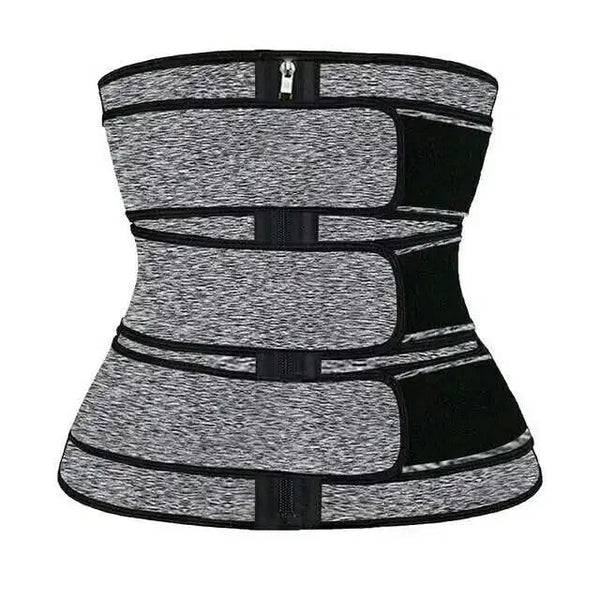 Black Dabfavshop waist trainer for men with zipper, size 2XL, slimming apparel designed to shape and support the waist.