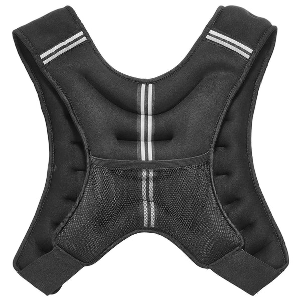 Berry Charmz 16 lbs weighted vest with reflective stripe, adjustable buckle, suitable for strength training, running, and fitness.