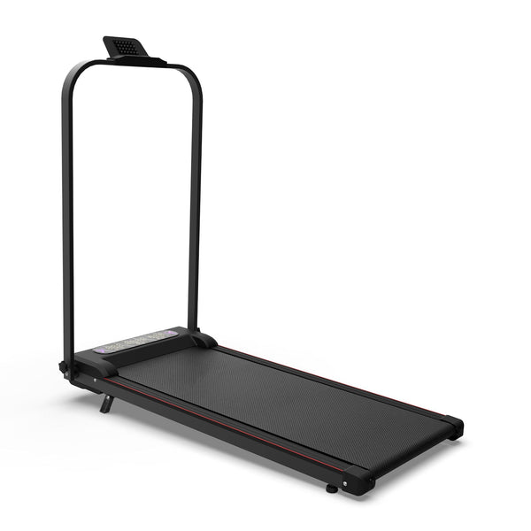 Foldable Berry Charmz treadmill with handlebar, incline, remote control, compact design, suitable for home and office use.