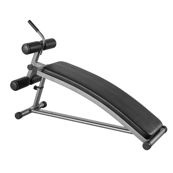 Berry Charmz curved sit-up bench with adjustable height, heavy-duty steel frame, reverse crunch handle, supports 600 lbs for home workouts.