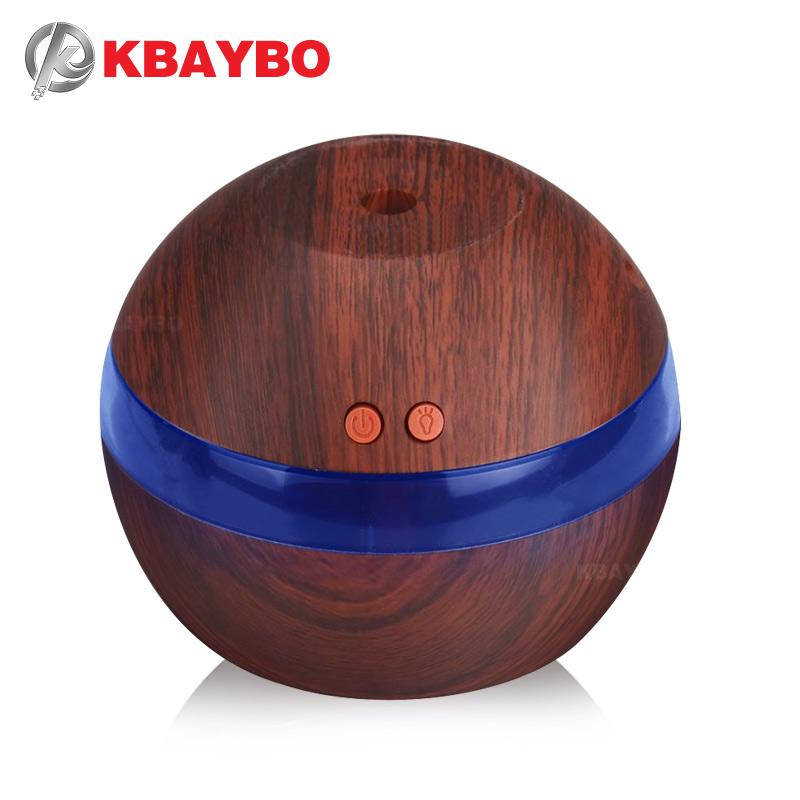 RANOVA USA KBAYBO USB ultrasonic humidifier with wood grain finish, 290ml aroma diffuser, LED light, essential oil mist maker.