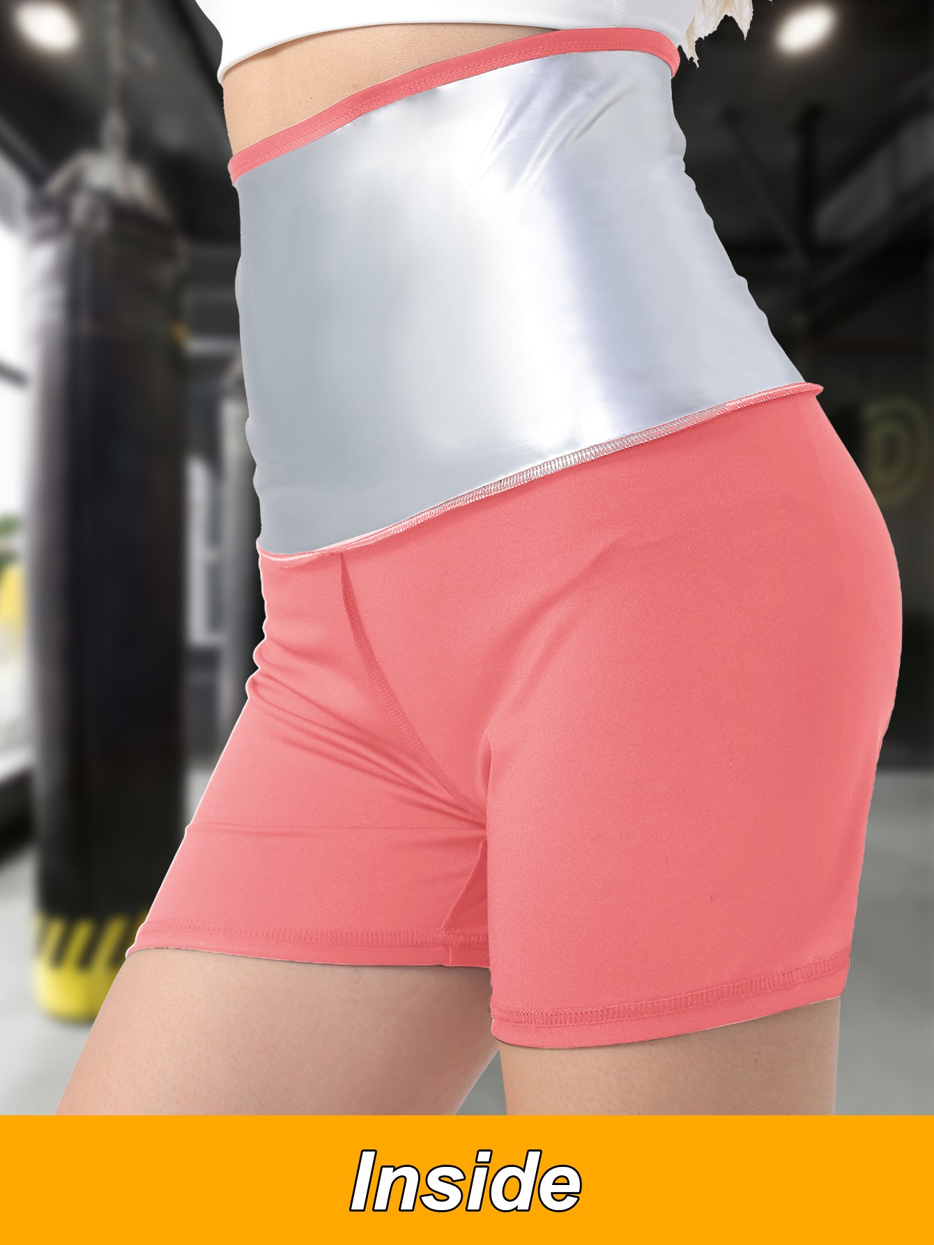 Women sauna sweat shorts with high waist, tummy control, and compression for gym workouts and fitness, featuring thermogenic fabric.