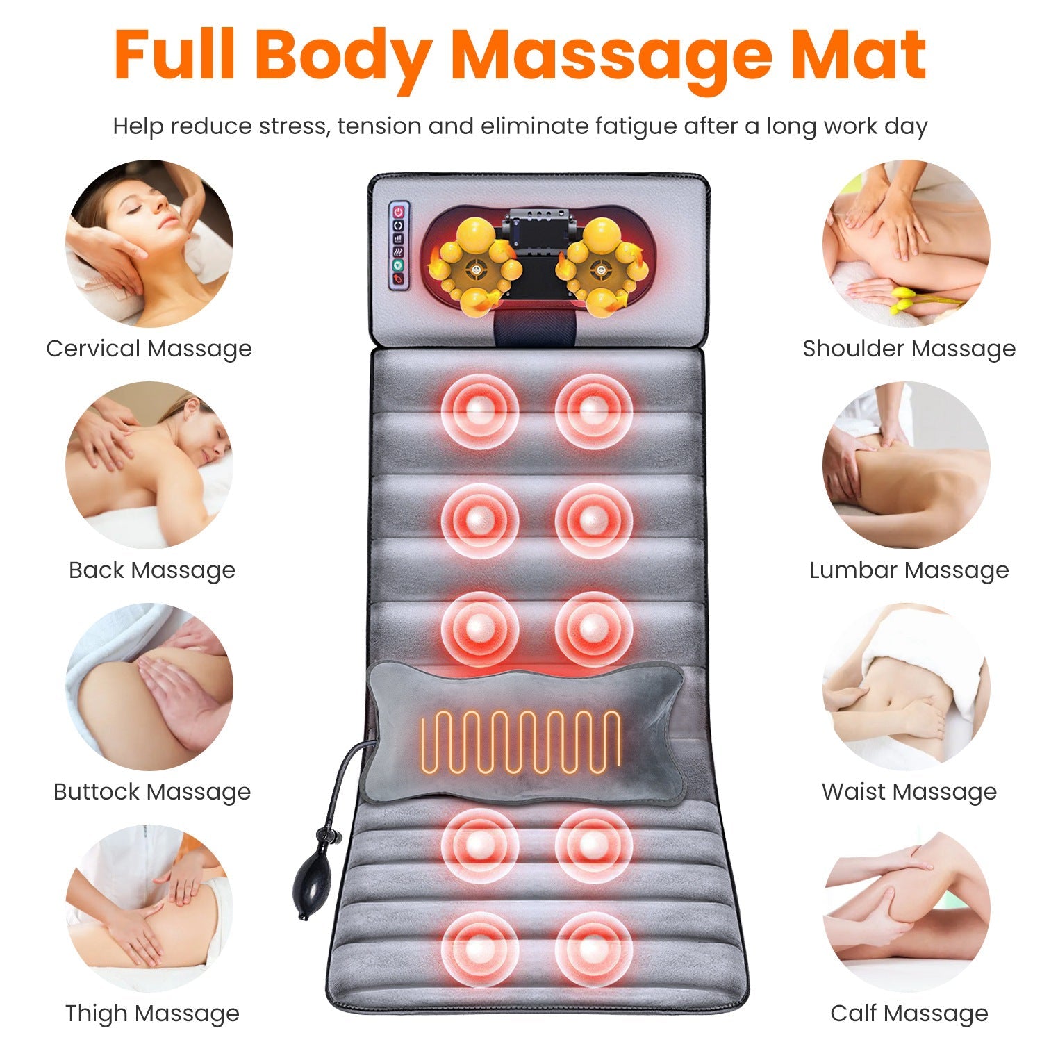 Gamba Beauty full body electric massage mat with control panel for relaxing health and personal care use.