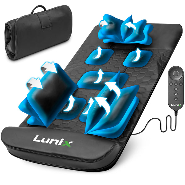 Lunix LX27 stretching mat massager in charcoal black, with textured surface for stretching and muscle relaxation exercises.