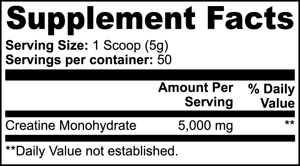 Unflavored creatine monohydrate powder for muscle building by Midwest Method, shown in a clear container with scoop.