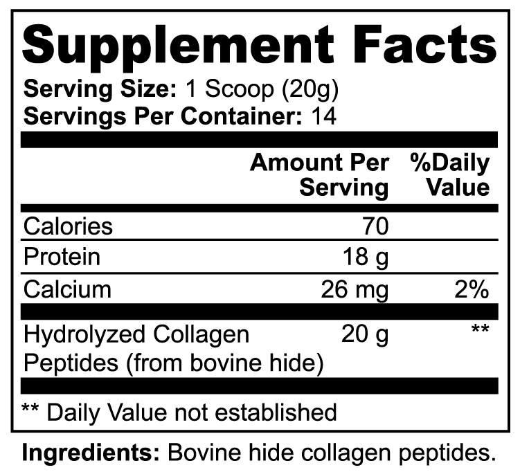 Unflavored grass-fed hydrolyzed collagen peptides for skin, hair, and nail health by Midwest Method, shown in the product image.