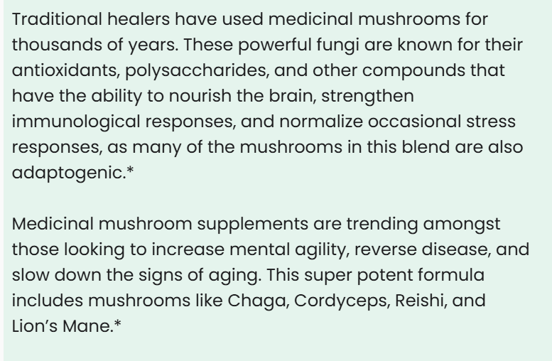 Vitalidad Natural 8 Mushroom Blend supplement capsules with Lion’s Mane, Reishi, Chaga, and Cordyceps mushrooms for health support