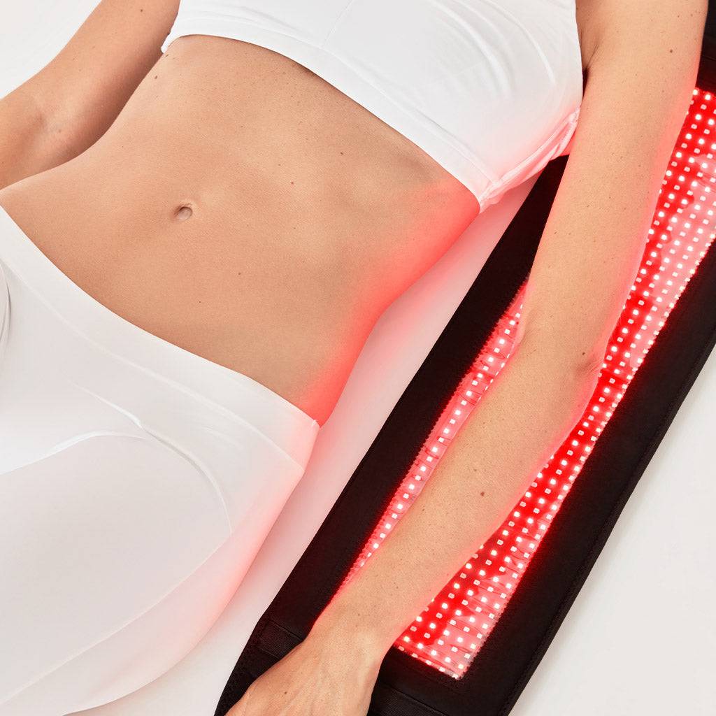 Nushape LipoWrap LED treatment device used for body contouring and skin tightening.
