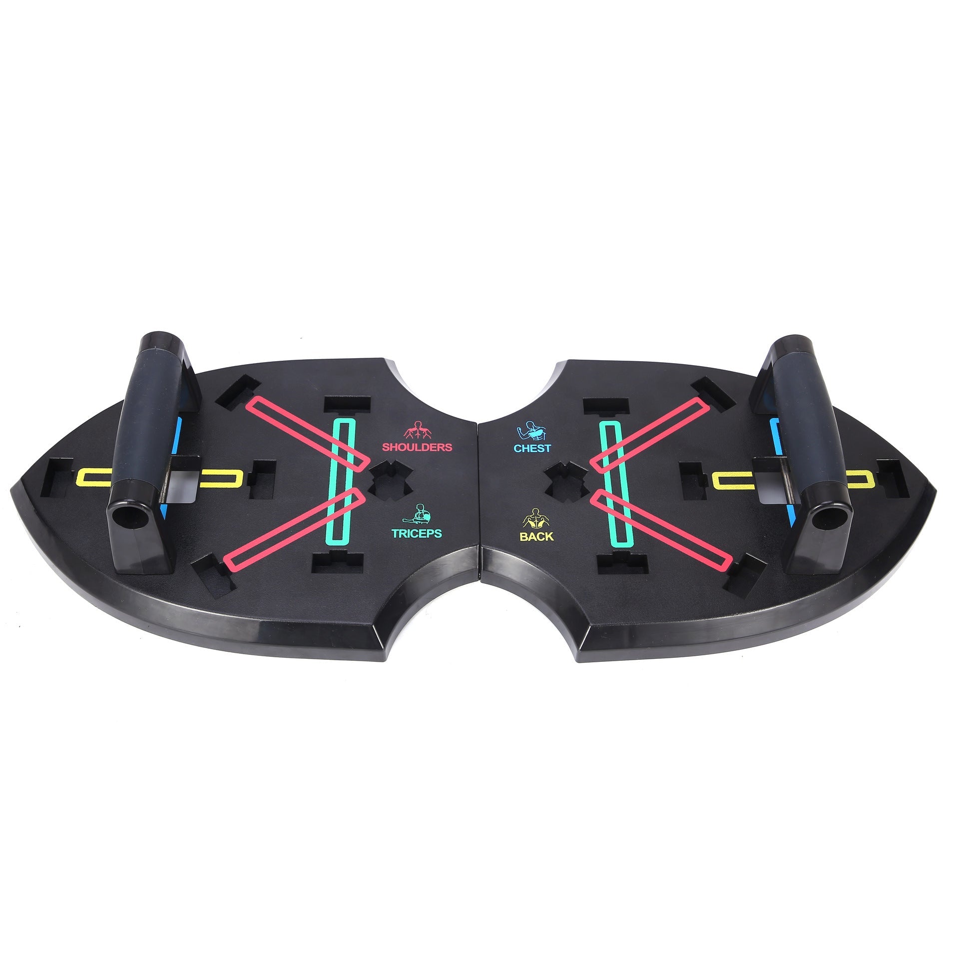 Butterfly push-up board bracket by FLIPSTYLEZLLC, designed for men and women, showing the colorful fitness equipment in use.