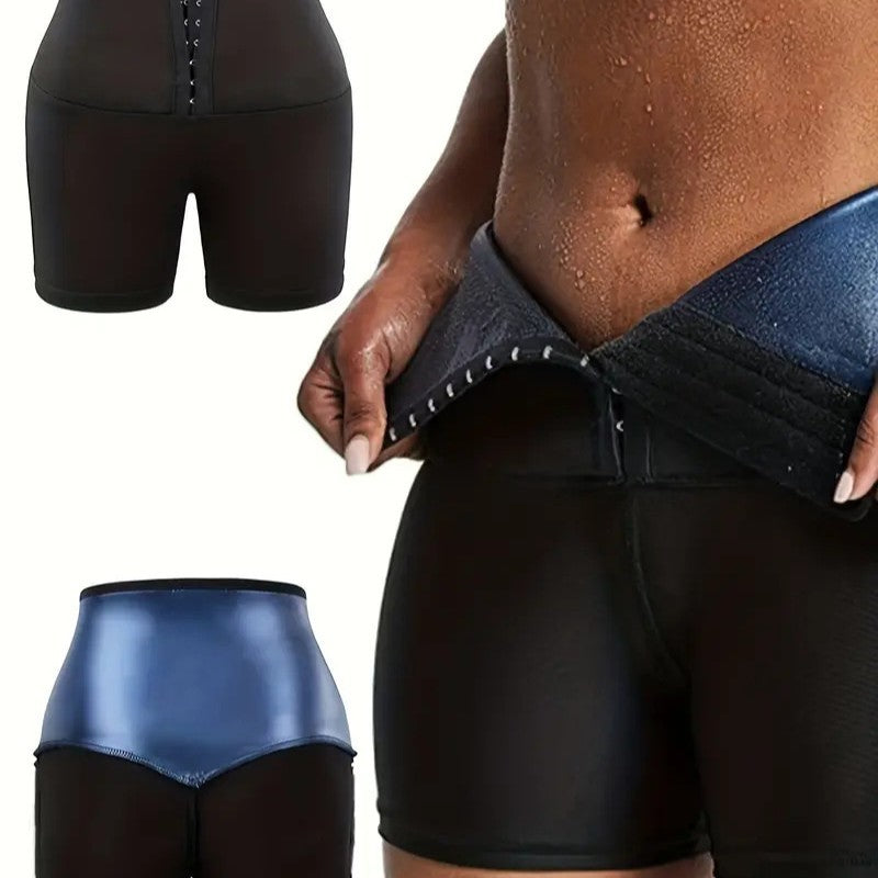 Sweaty three-breasted high-waist sauna shorts by My Store, belly-tight fit, shaping hips, perfect for fitness and fitness training.
