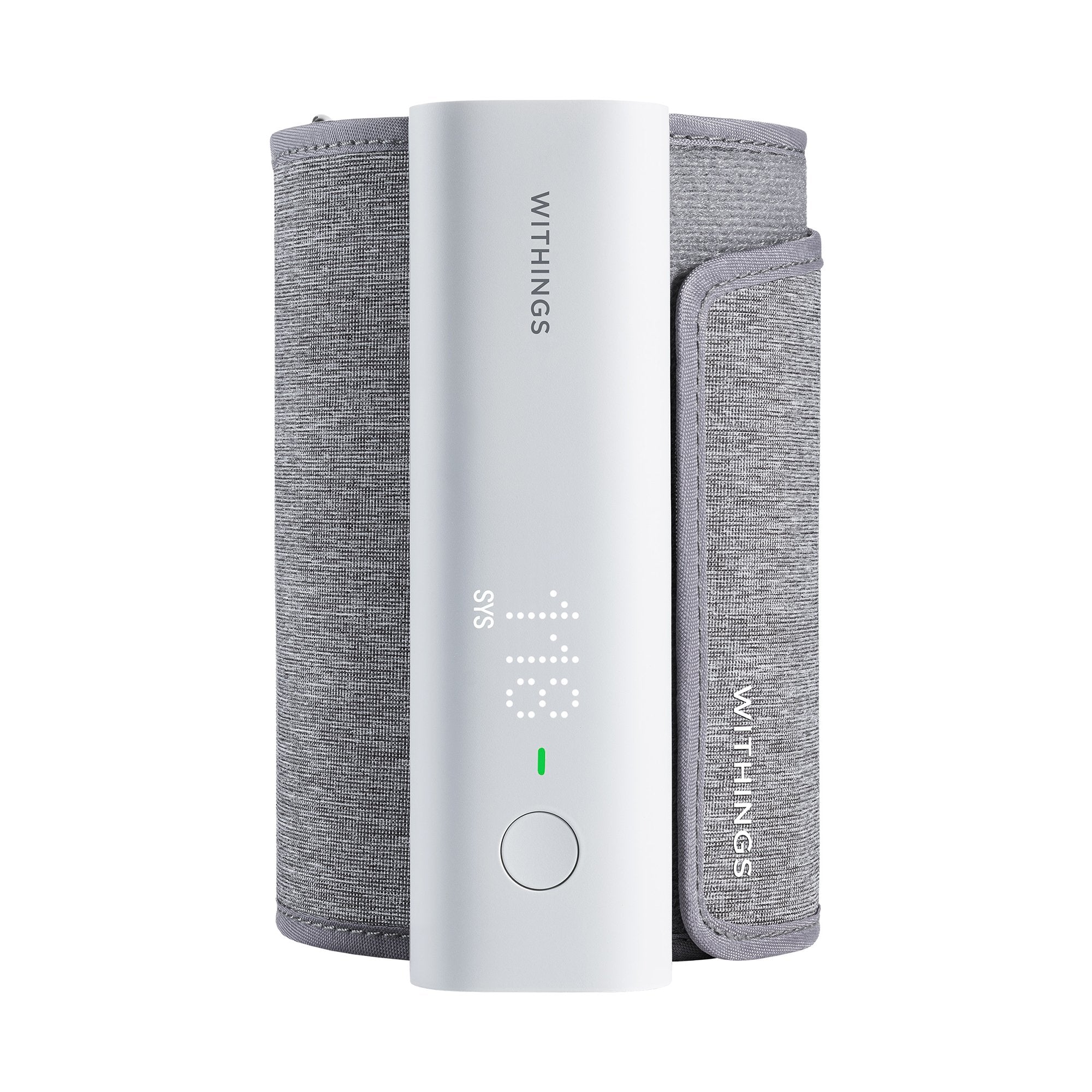 Medisitis Withings wireless upper arm blood pressure monitor with digital display and cuff for accurate blood pressure readings.