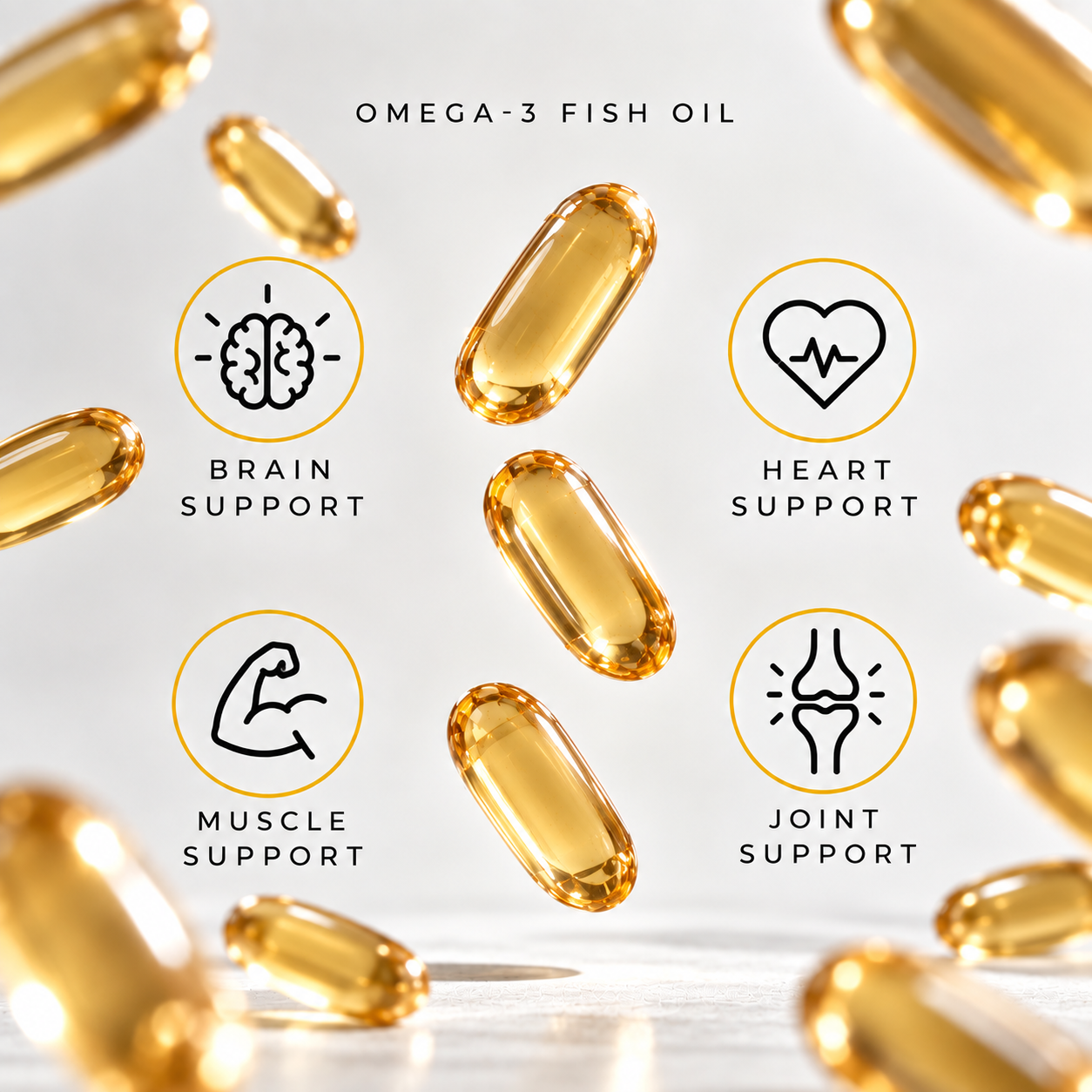 BlackLabel Supplements Omega 3 supplement bottle with capsules, featuring the product label and branding on a white background.