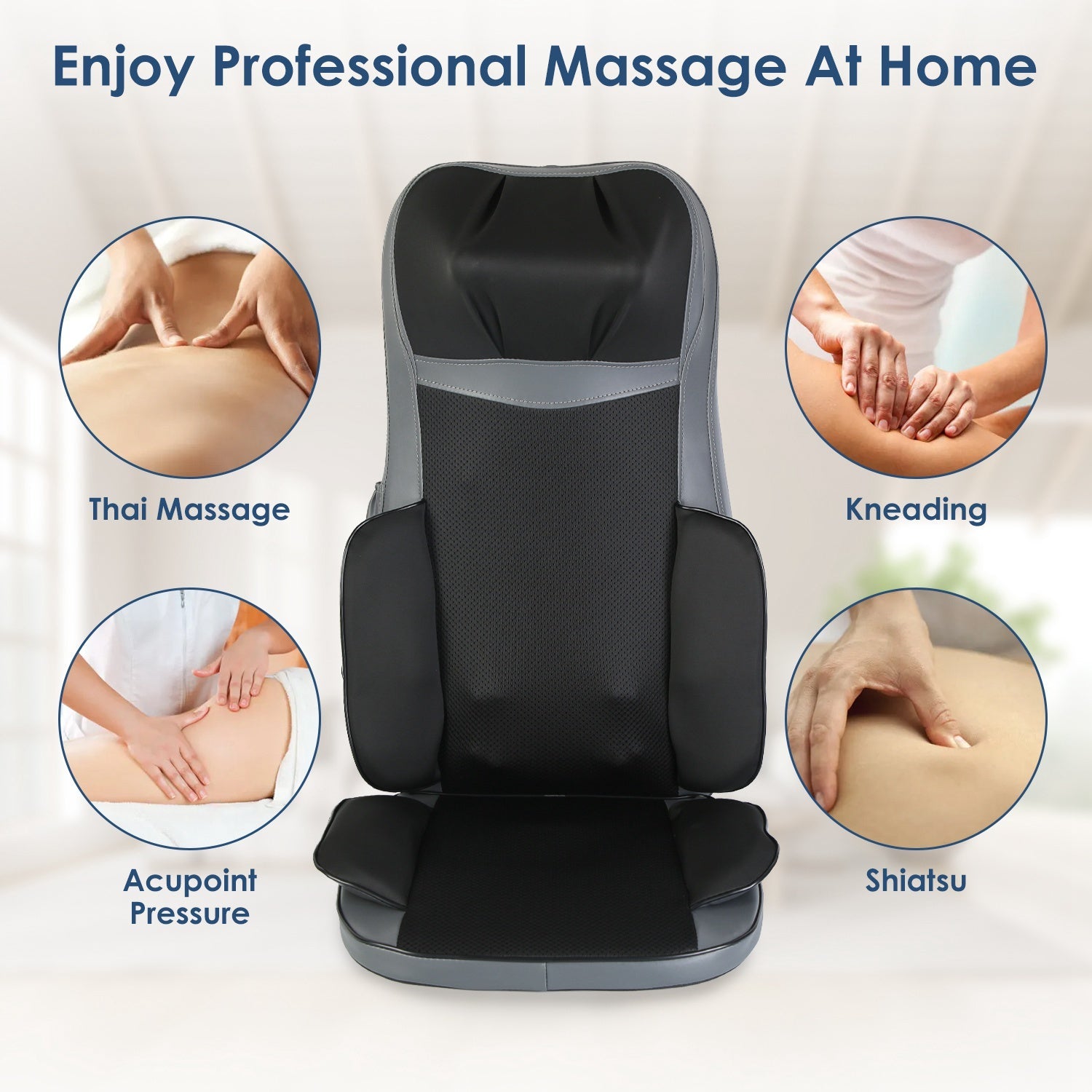 Gamba Beauty full body 3D kneading massage pad with soft fabric and multiple massage nodes for relaxing therapy.