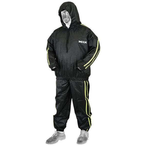 MRX men's sauna sweat suit for weight loss and gym training, designed for slimming, boxing, and MMA workouts.