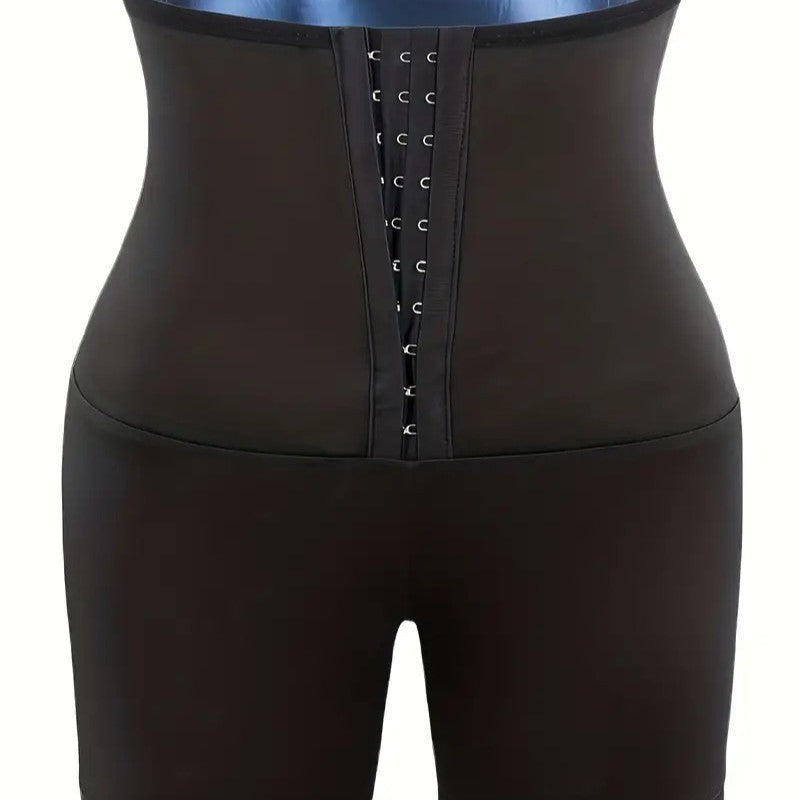 My Store sweaty three-breasted high-waist sauna shorts showing snug fit, belly-tightly waist design, and shaping hip-lifting features.