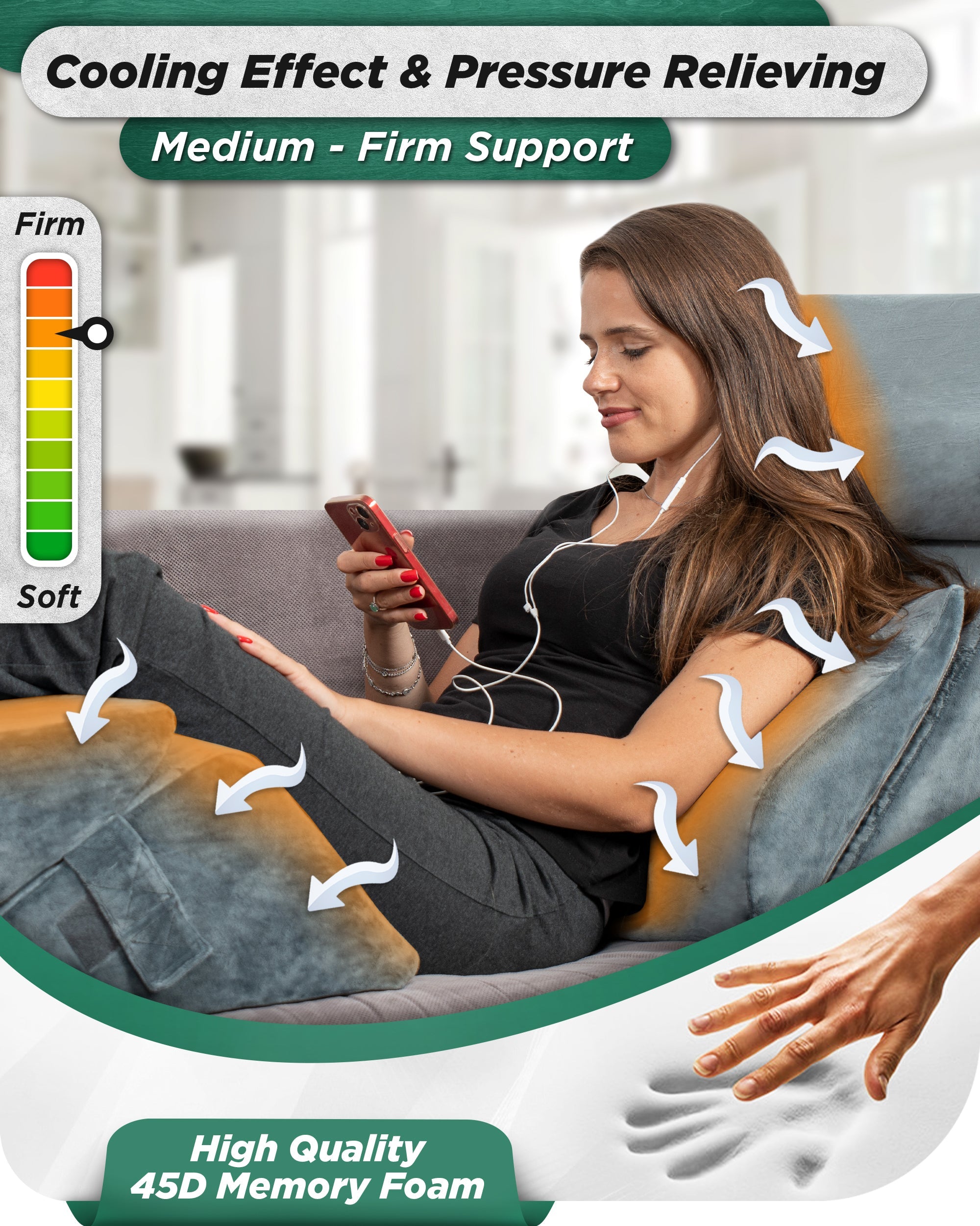 Lunix LX13 6-piece adjustable bed wedge pillow set for leg and body support, with supportive cushions for health and comfort.