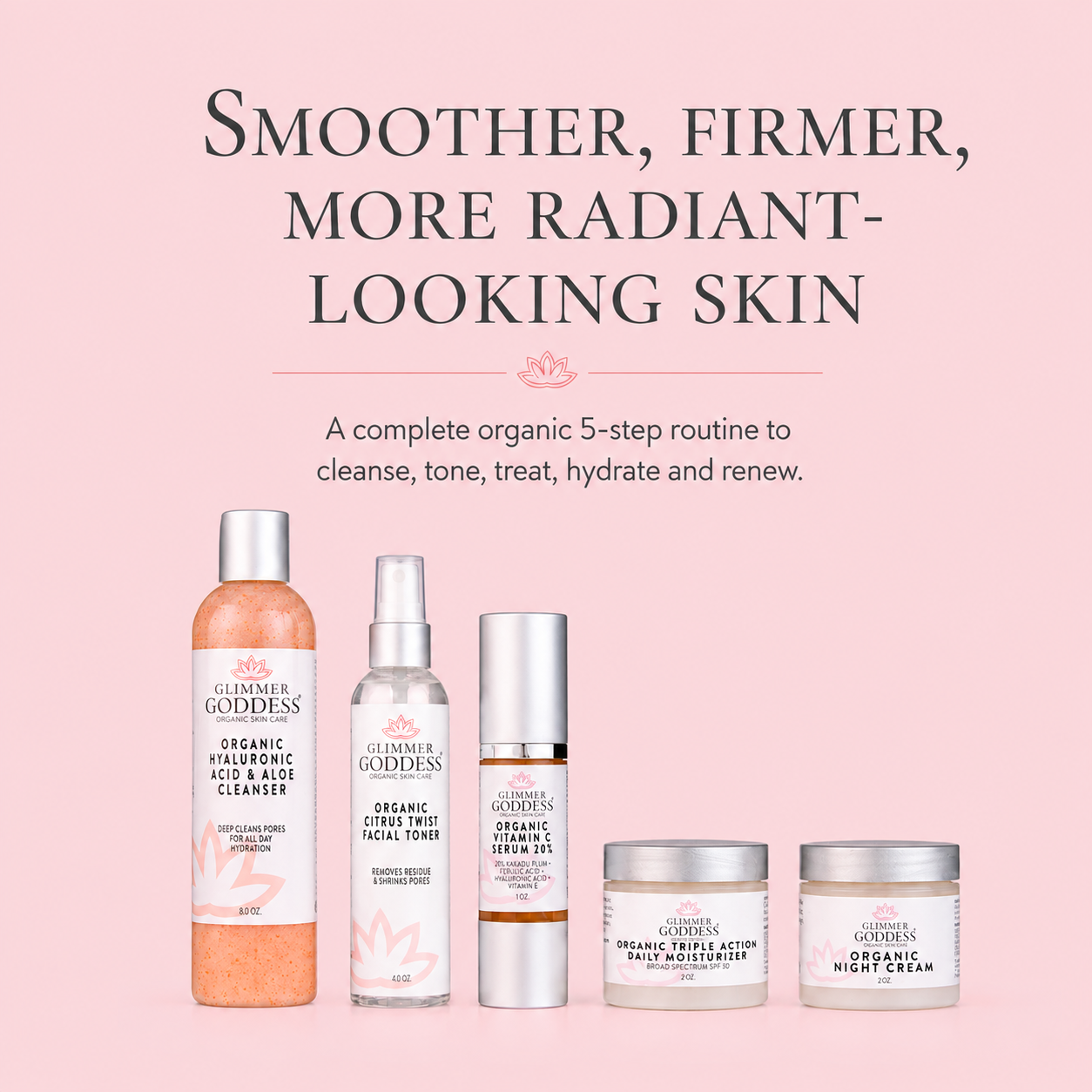 Complete Organic Anti-Wrinkle 5-Step Kit with Vitamin C & SPF 30