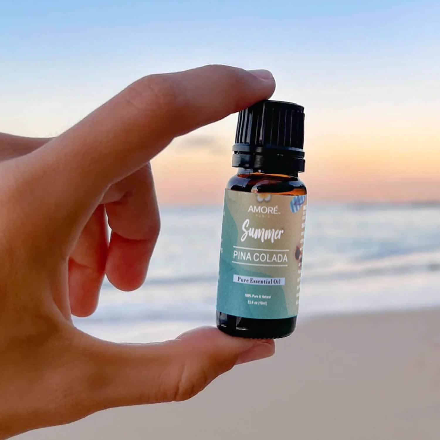 Six bottles of Summer Vibe Fresh Scented Aromatherapy Essential Oil from DailySale, ideal for diffusers and humidifiers.