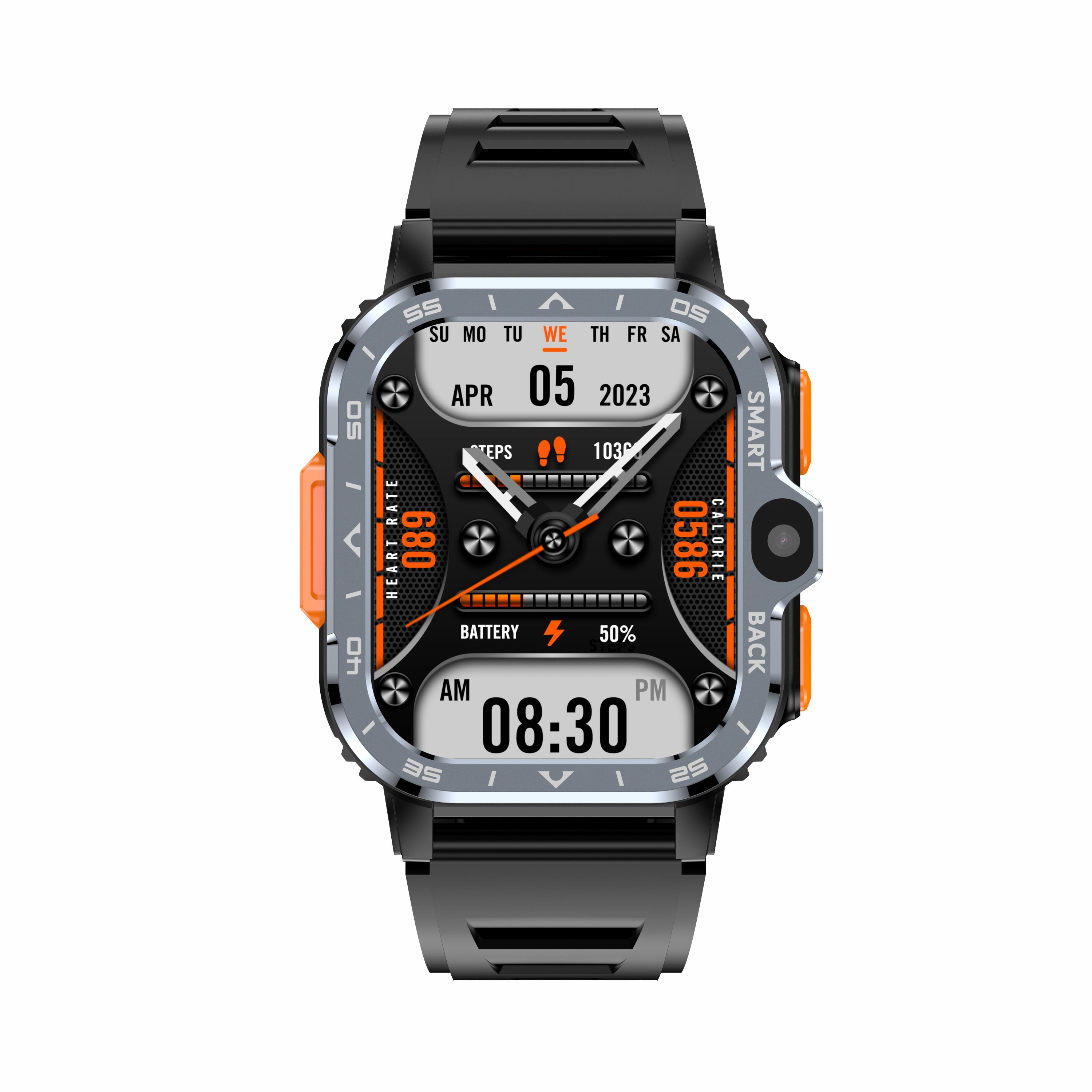 V.I.P Digital Presence AP8 smart watch with 4G, dual HD camera, Wi-Fi, health monitoring, and 2+16GB storage.