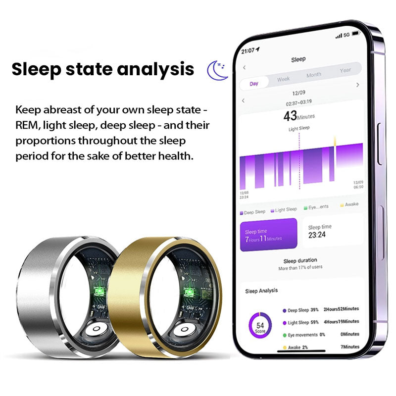 Xiaomi Smart Ring for men and women with heart rate, blood oxygen, sleep tracking, waterproof 5ATM fitness tracker, sleek design