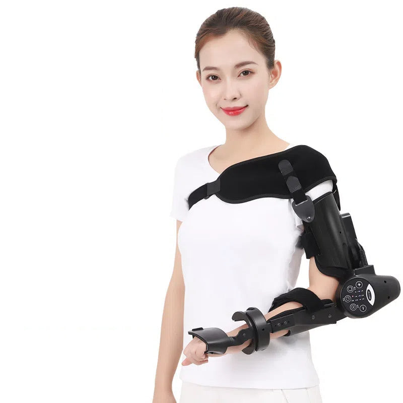 Electric elbow exercise device for upper arm flexion and extension training, designed to improve elbow mobility and strength.