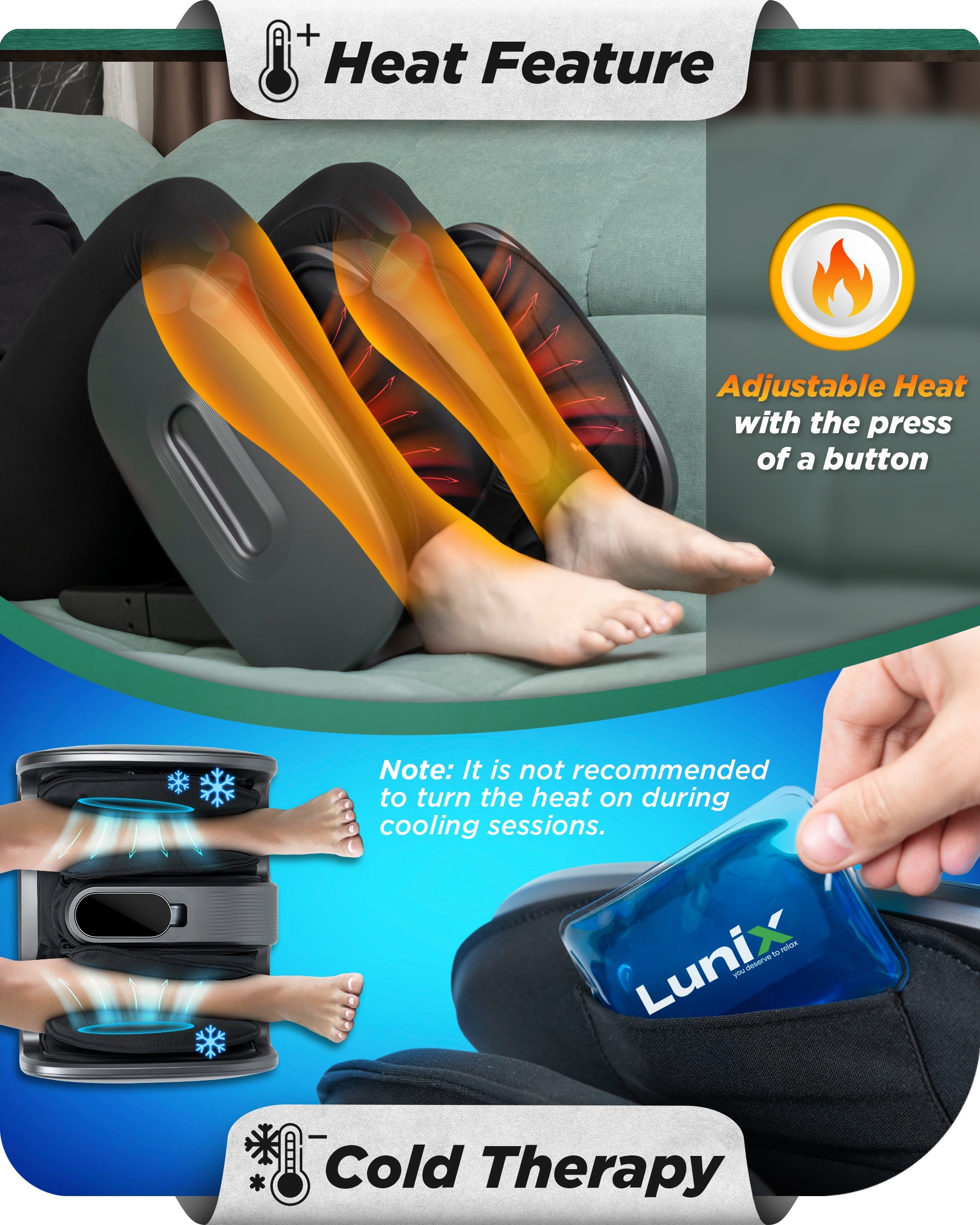 Lunix LX21 foot and calf massager with remote in granite gray, designed for neuropathy and plantar fasciitis relief.
