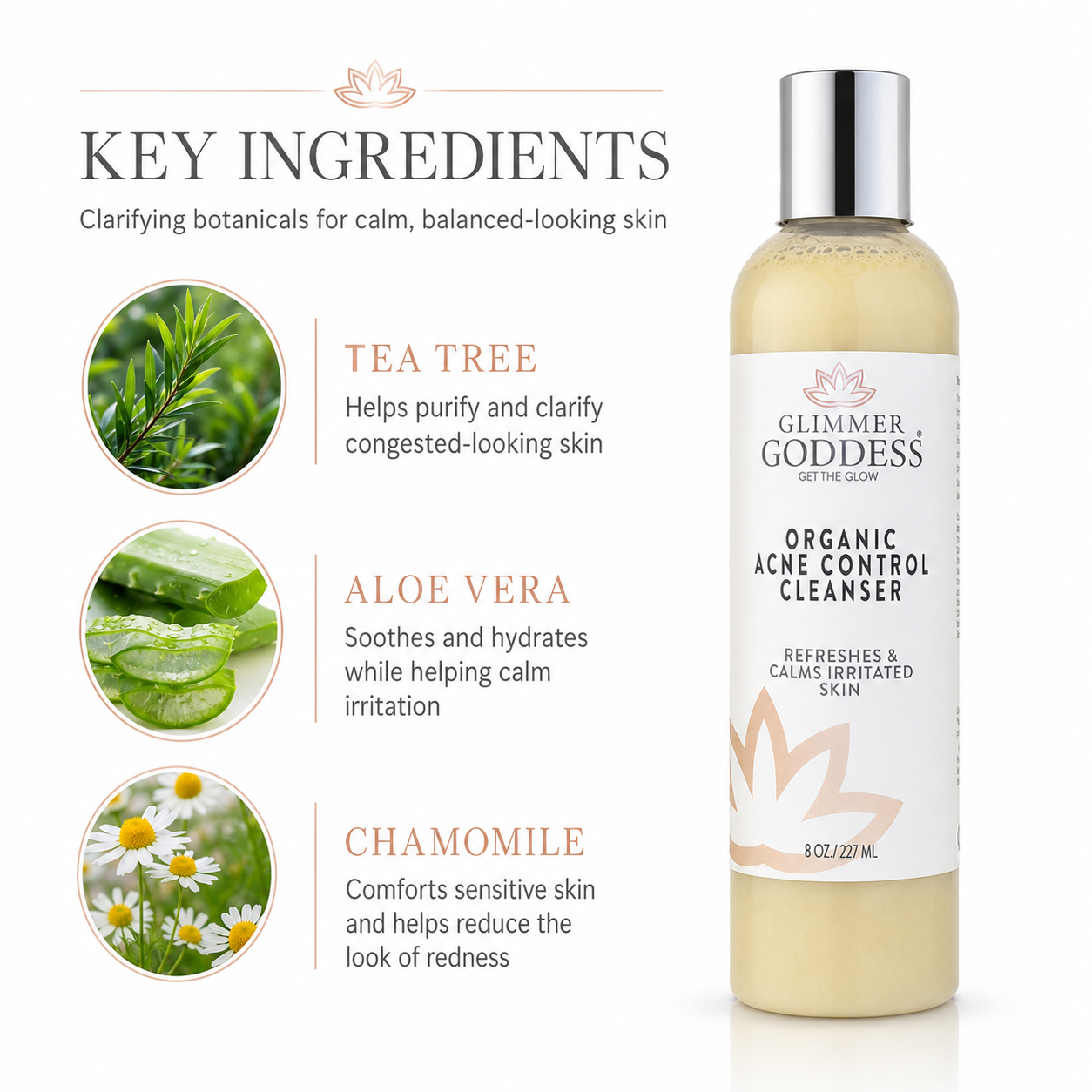 Organic Acne Cleanser – Gentle Face & Body Wash
