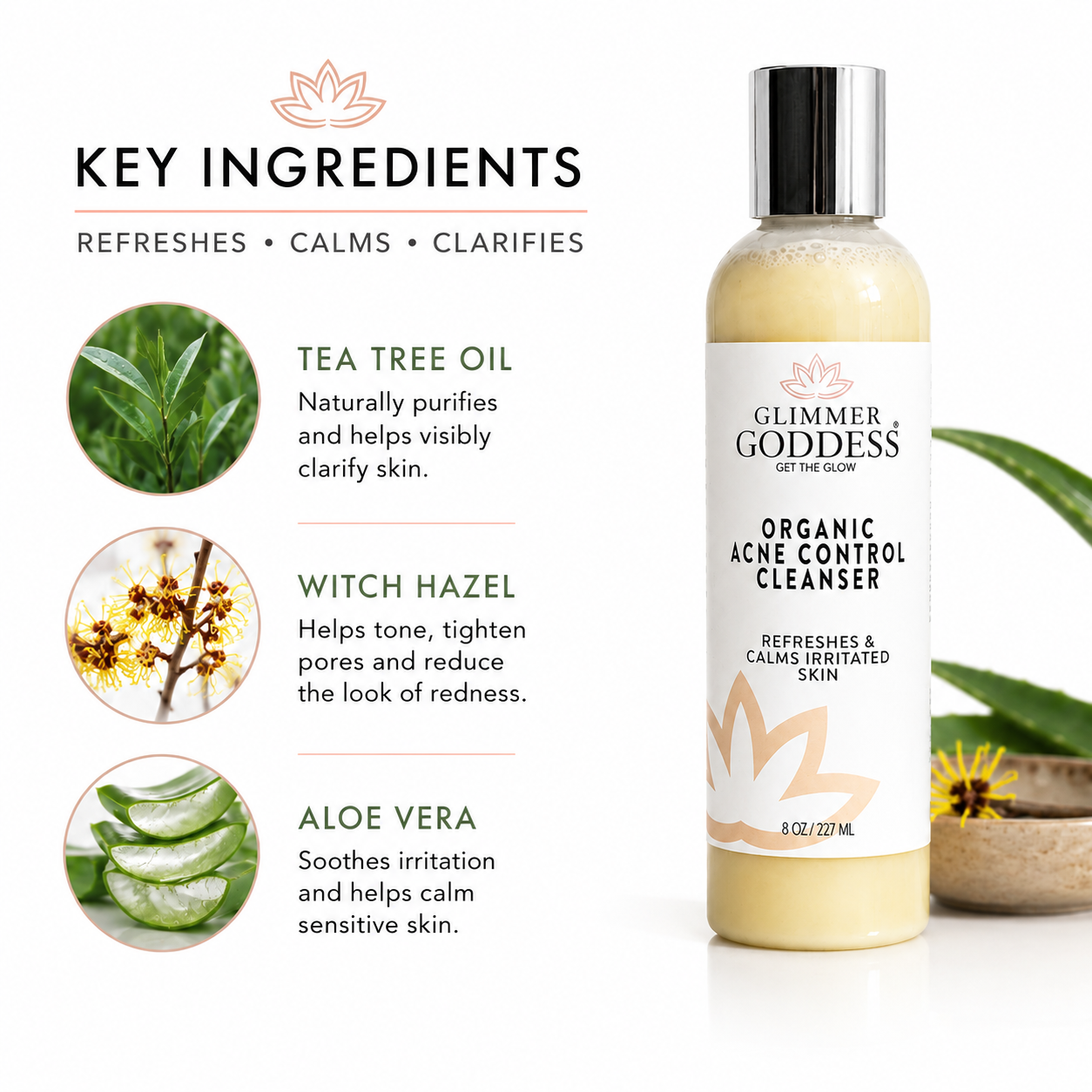 Organic Acne Cleanser – Gentle Face & Body Wash