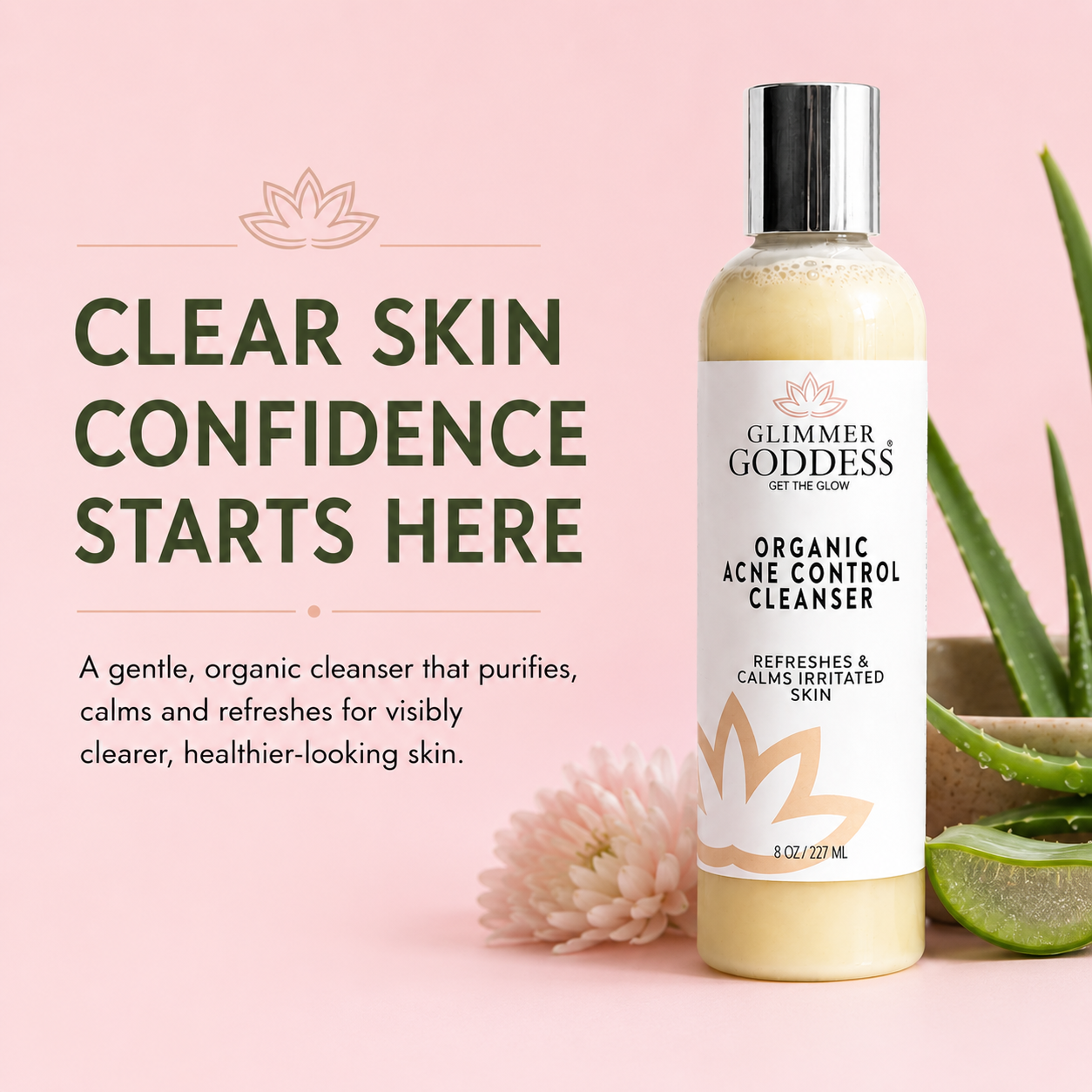 Organic Acne Cleanser – Gentle Face & Body Wash