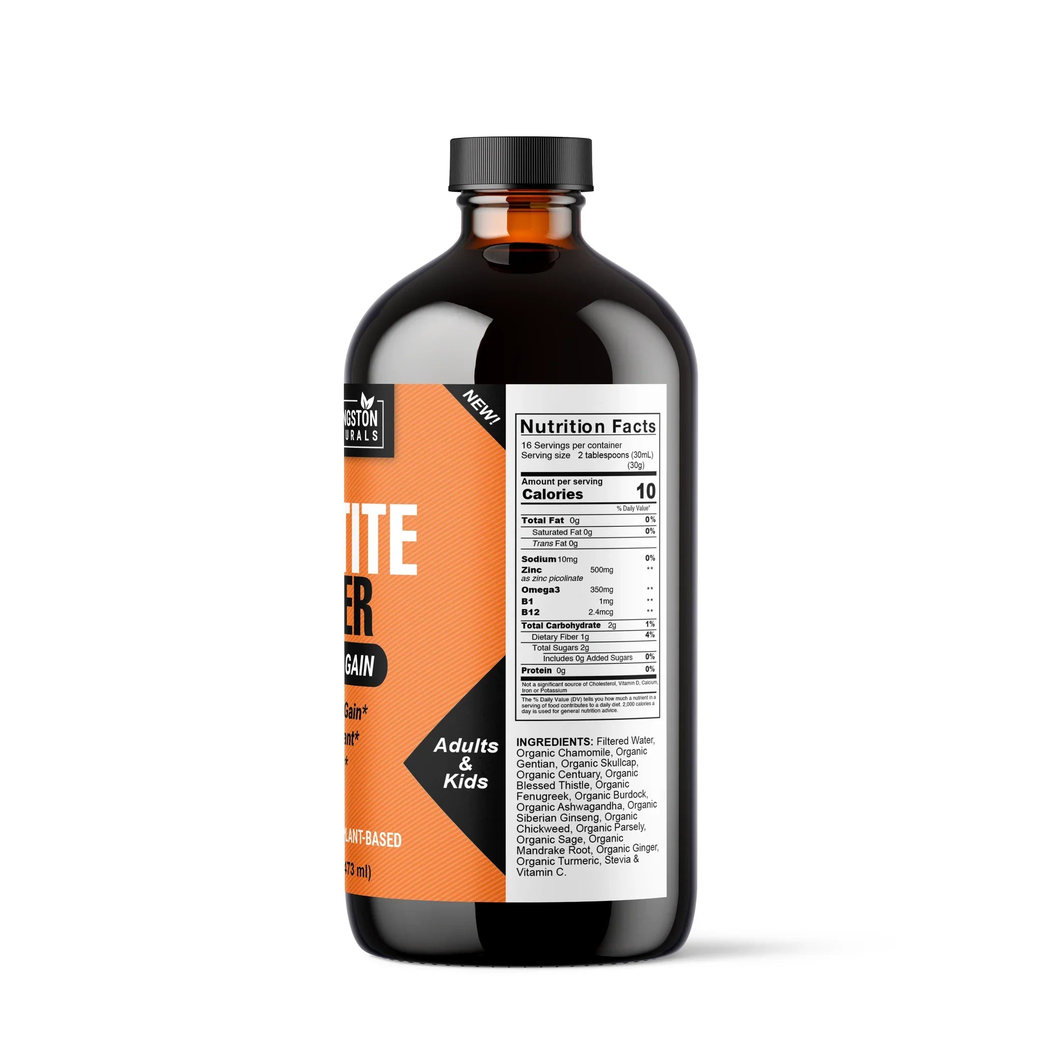 VeggieVerve organic liquid herbal supplement for appetite boosting and healthy weight gain, featuring natural herbal ingredients.