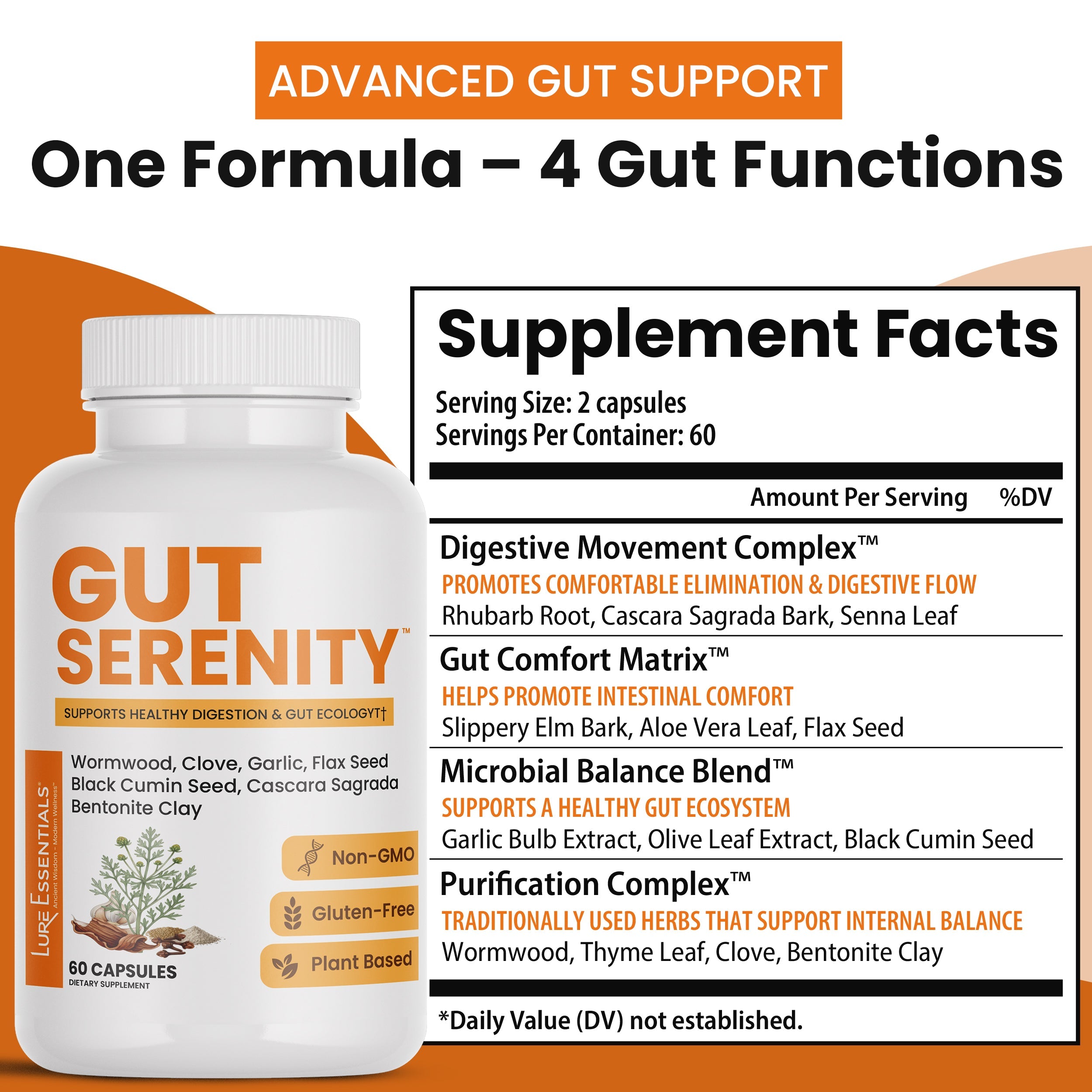 Lure Essentials Gut Serenity 4-in-1 colon and gut cleanse cupping and massage therapy tool displayed on a white background.