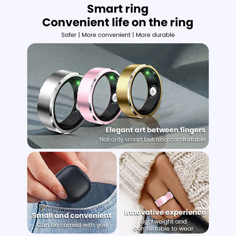 Xiaomi Smart Ring for men and women, waterproof fitness tracker with heart rate, blood oxygen, and sleep tracking features.