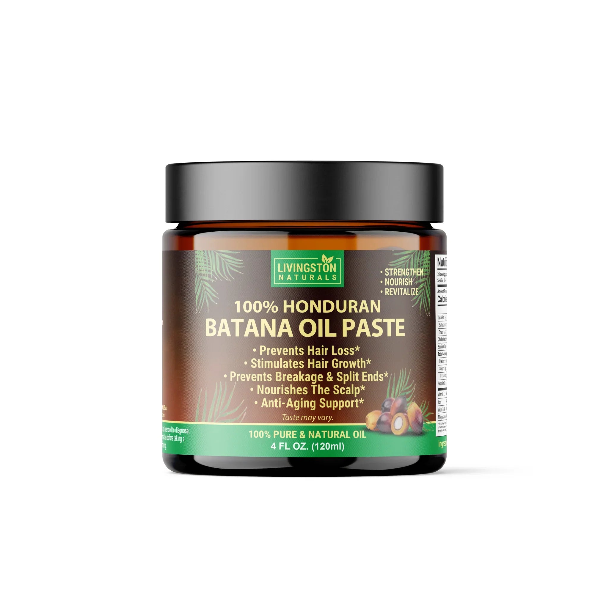 Pure VeggieVerve Batana Oil Paste in a 4 oz jar, showing the creamy, natural texture of the Batana hair and skin treatment.
