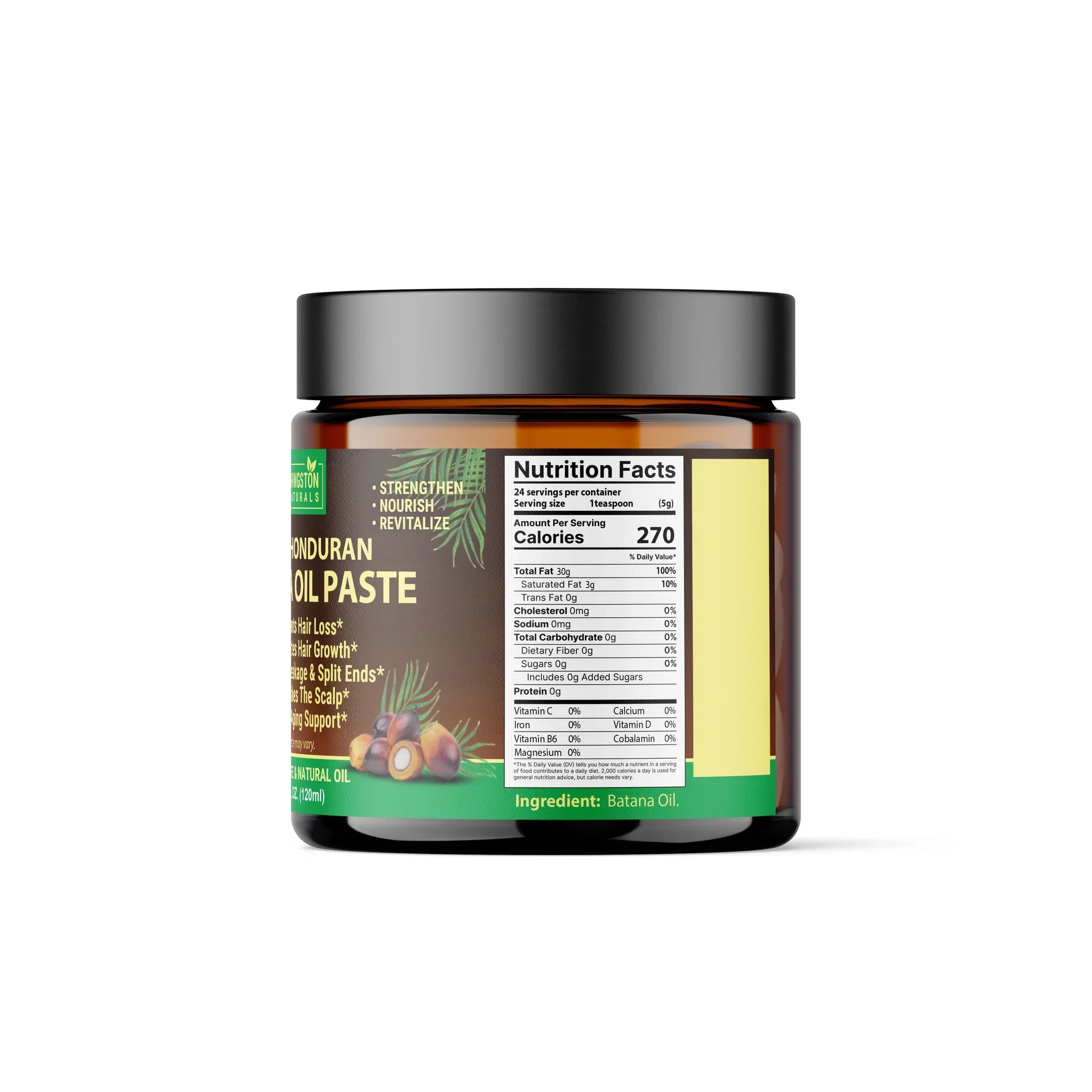 Pure Batana Oil paste from VeggieVerve in a 4 oz jar, showcasing the rich, creamy texture of the natural hair and skin treatment.