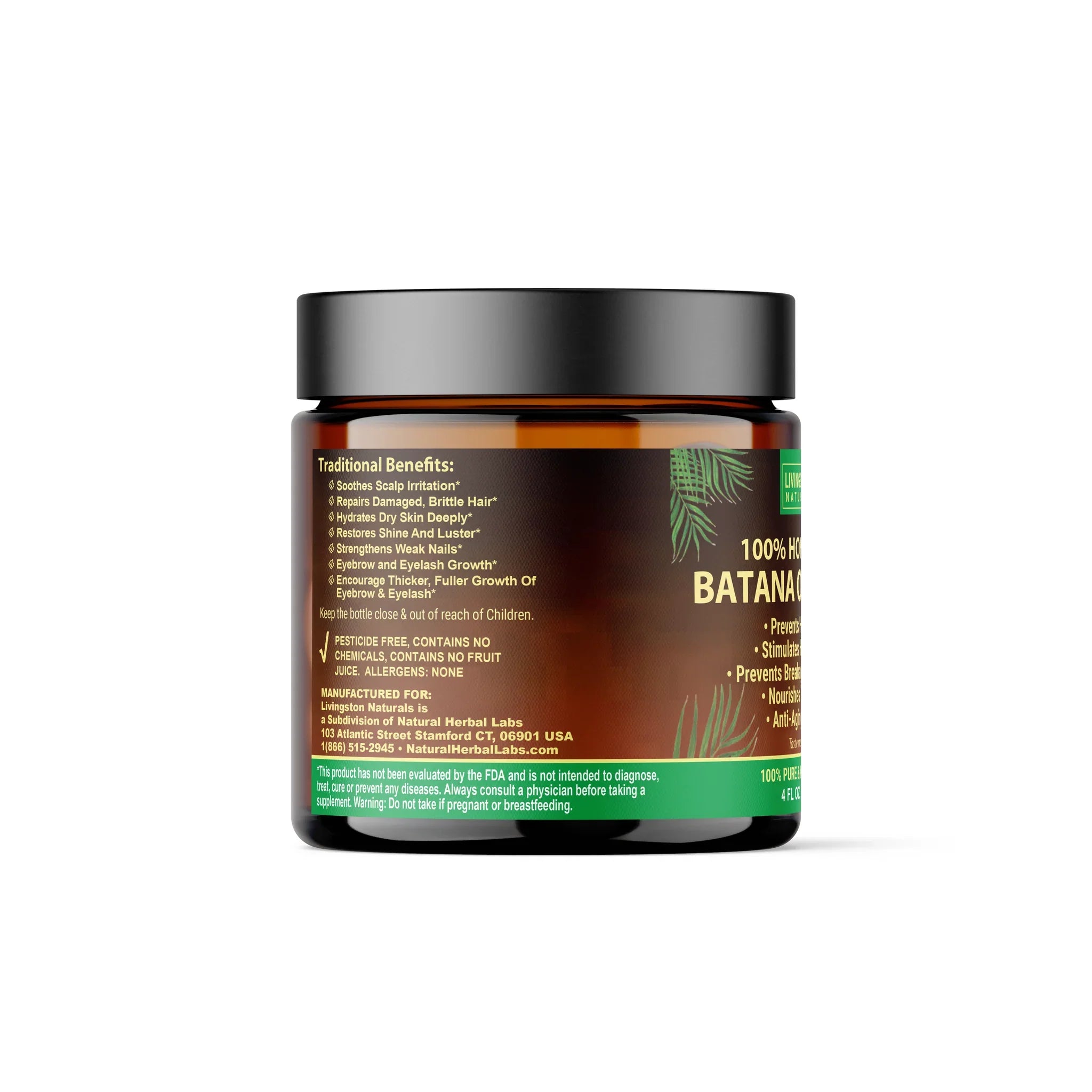 Pure VeggieVerve Batana Oil Paste in a 4 oz jar, showcasing the rich, natural texture of the Batana oil product.