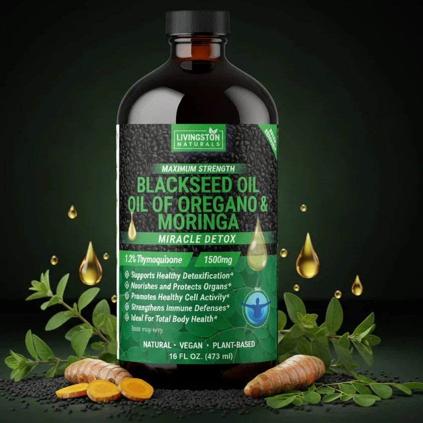 Vegan supplement by VeggieVerve featuring organic black seed oil with oregano and moringa in a liquid bottle.