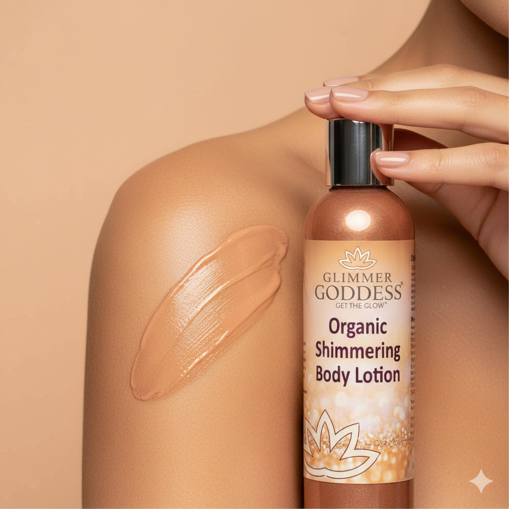 Organic Bronze Shimmer Body Lotion – Buildable Glow