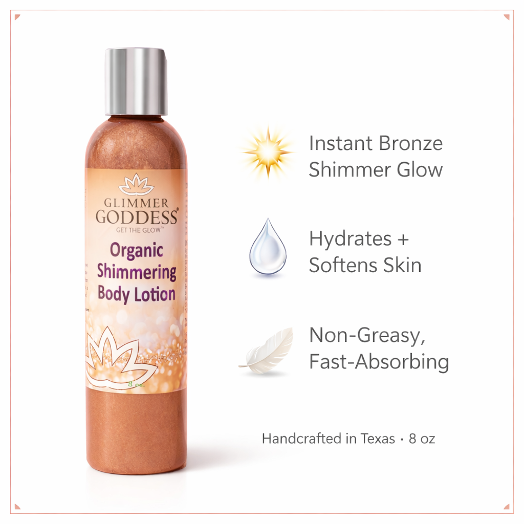 Organic Bronze Shimmer Body Lotion – Buildable Glow