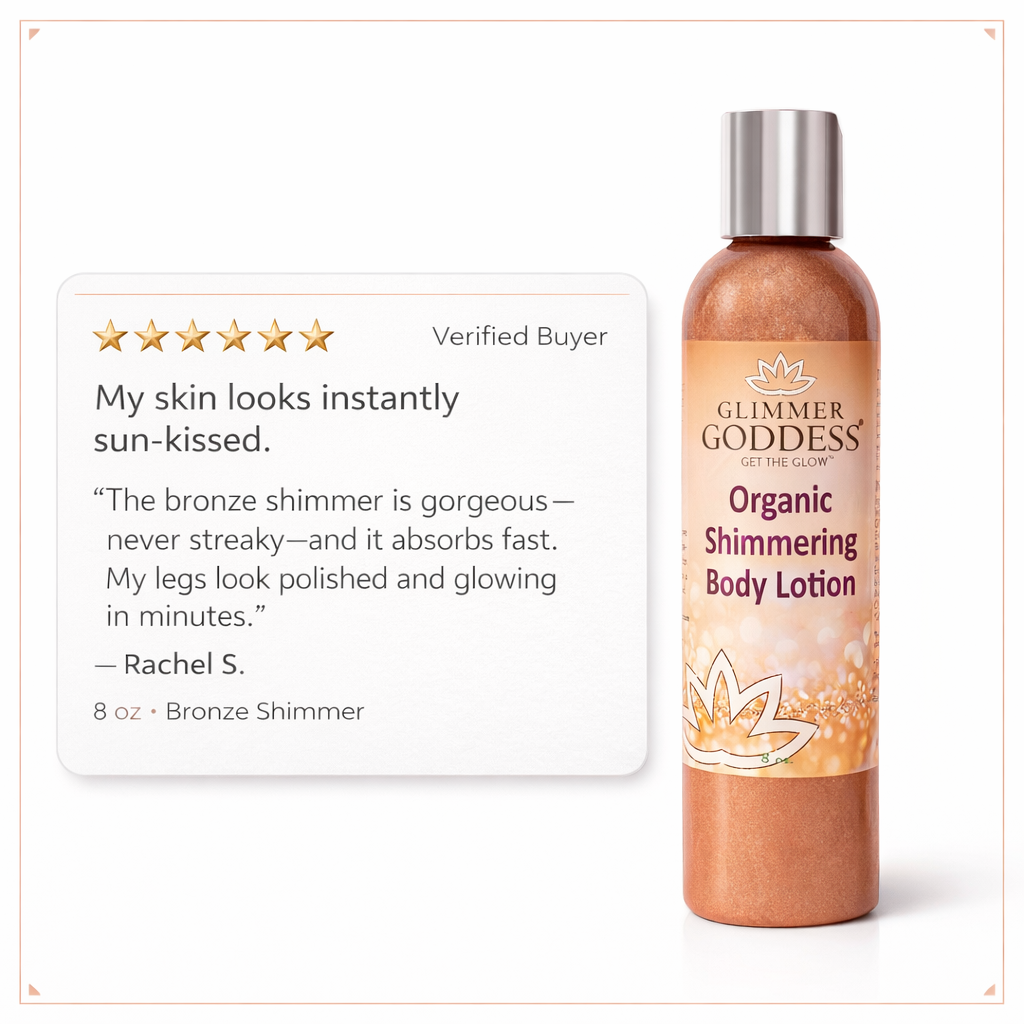 Organic Bronze Shimmer Body Lotion – Buildable Glow
