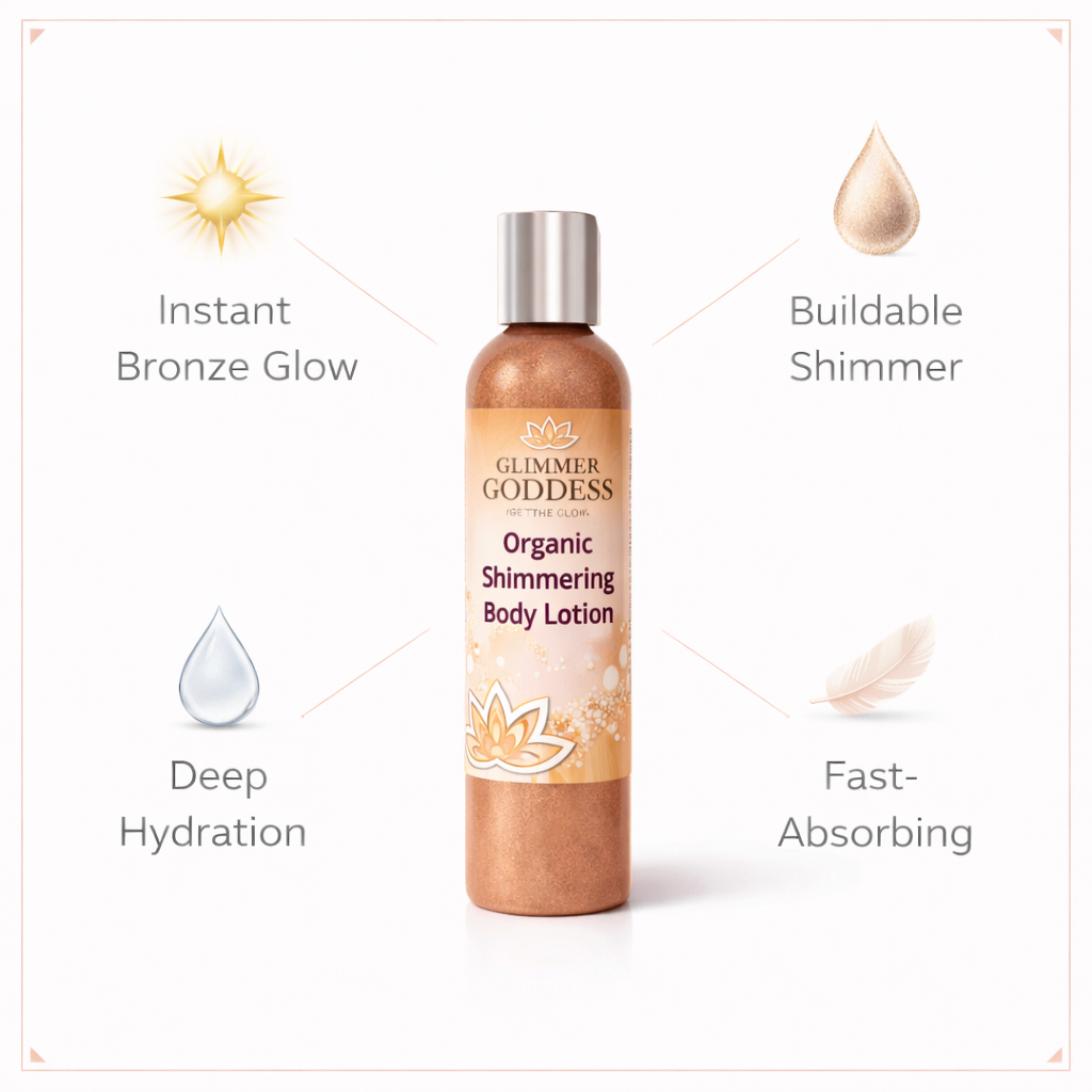 Organic Bronze Shimmer Body Lotion – Buildable Glow