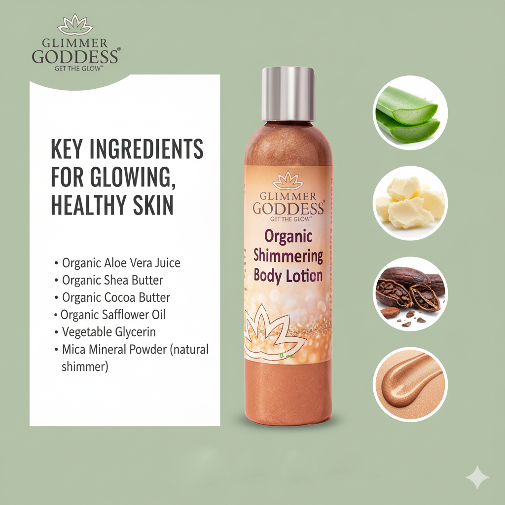 Organic Bronze Shimmer Body Lotion – Buildable Glow