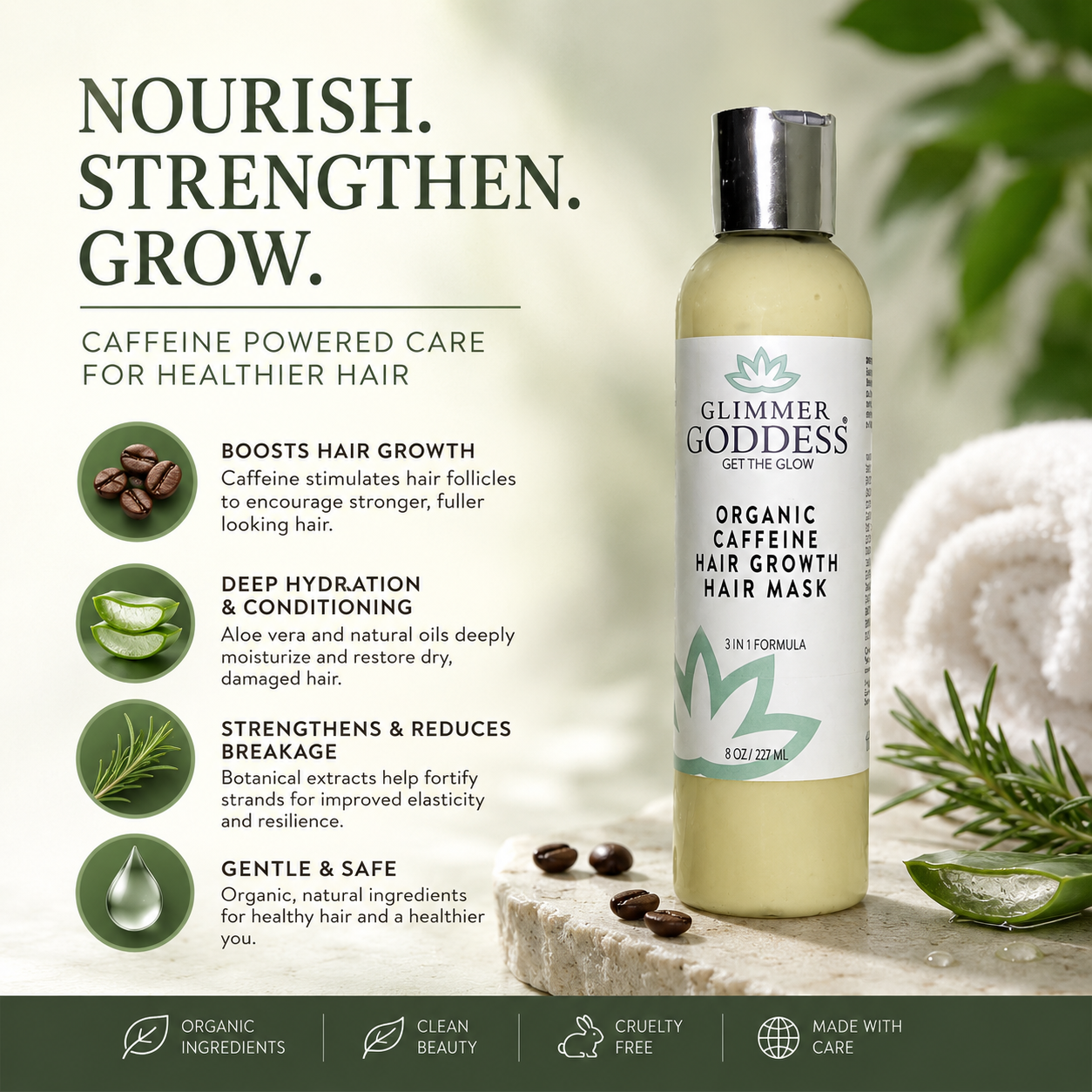 Organic Caffeine Hair Growth Mask – Deep Conditioning Treatment