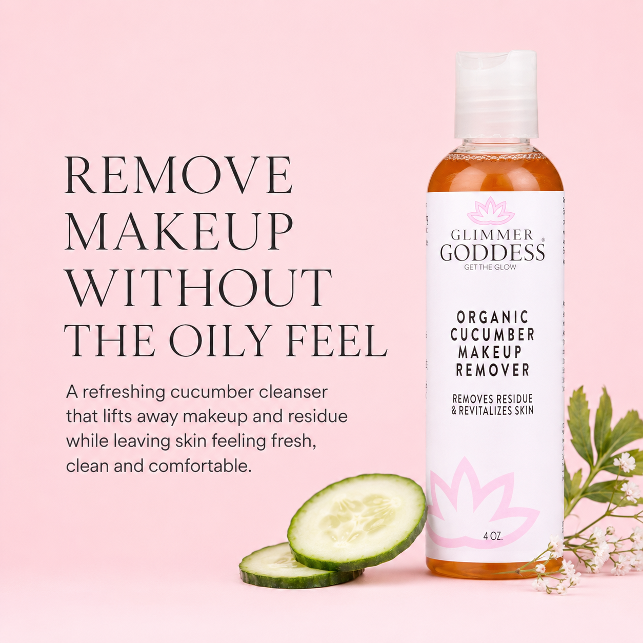 Organic Cucumber Makeup Remover – No Oily Residue