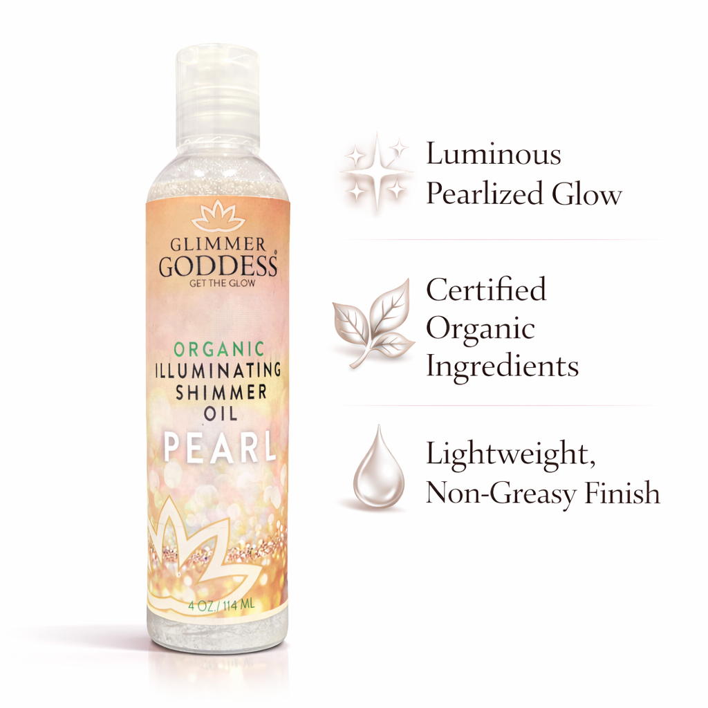 Organic Shimmer Body Oil for a Soft, Non-Greasy Body Glow