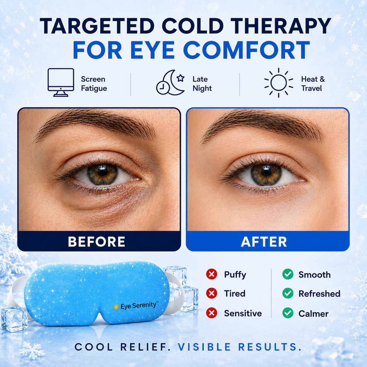 Lure Essentials Hot Flash and hormone support bundle with a cooling eye mask for wellness and stress relief.