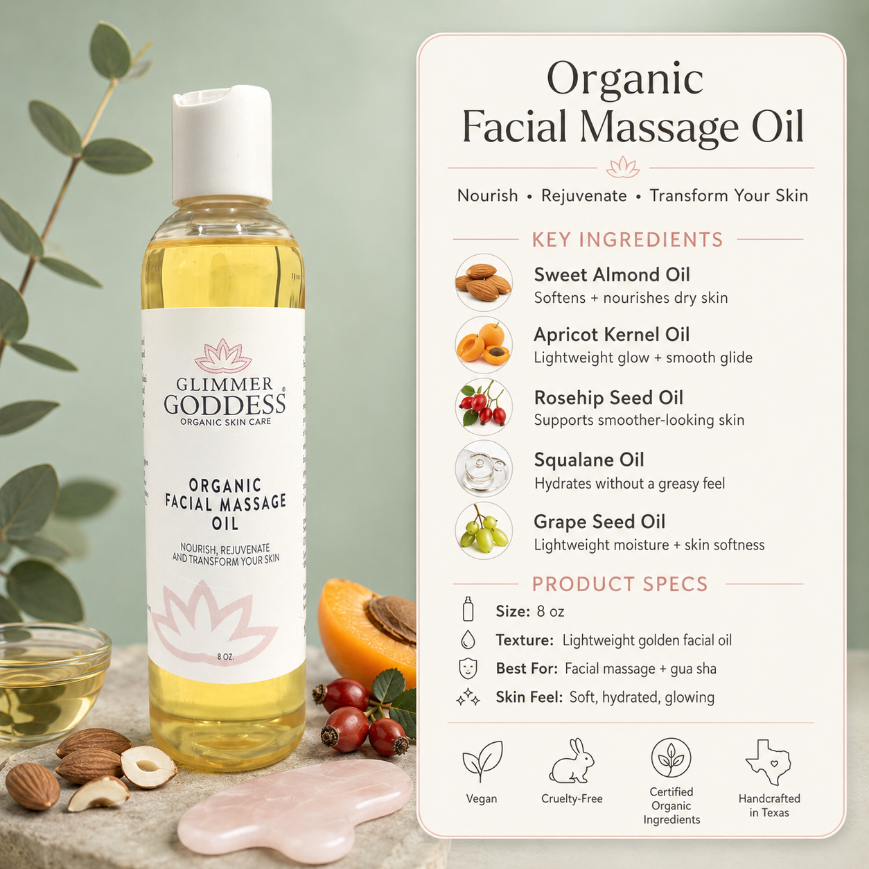 Organic Facial Massage Oil – Anti-Aging Treatment