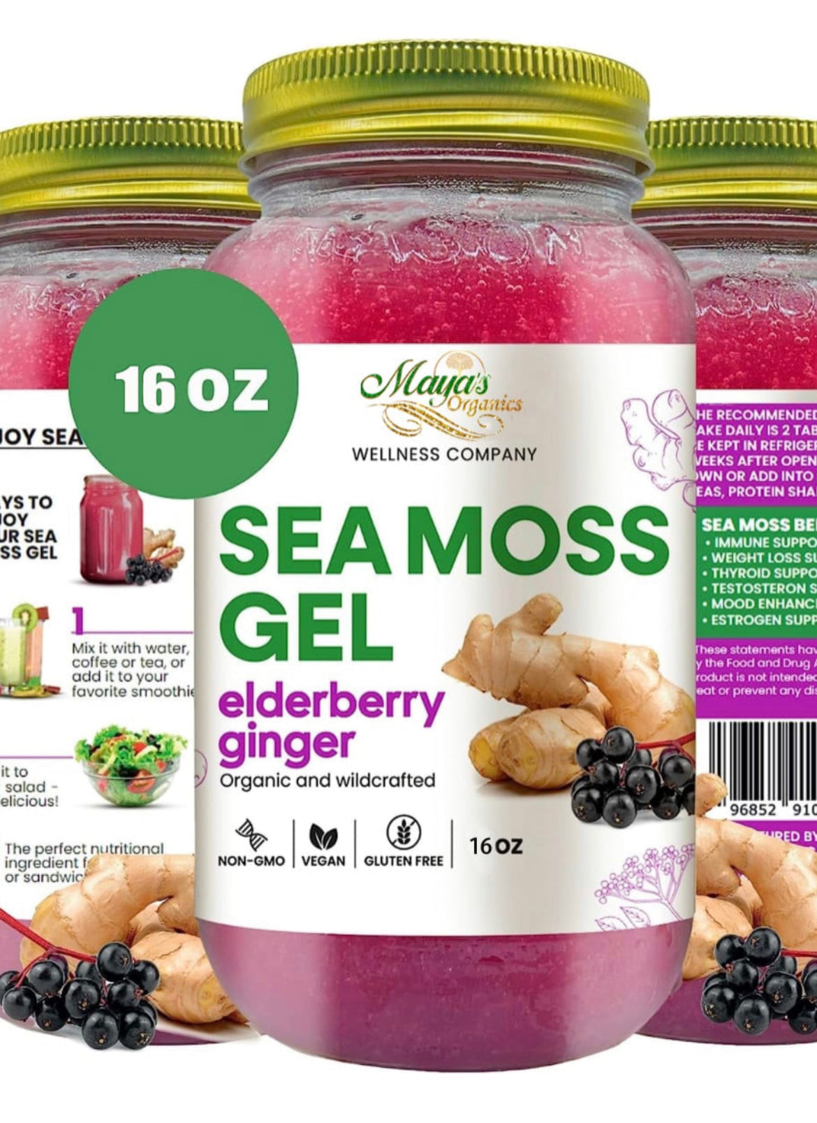 Purple Sea Moss with Elderberry & Burdock Root – Superfood for Immunity, Gut, Skin & Heart Health