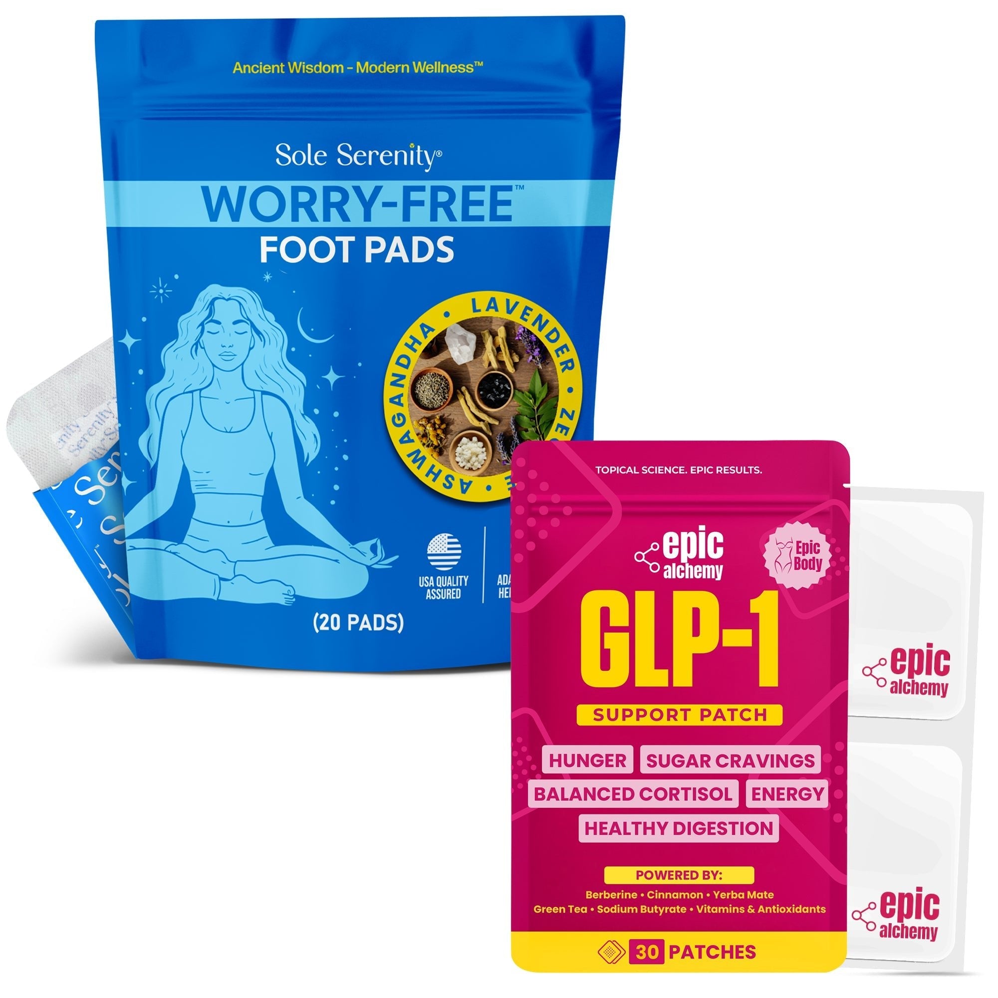 Lure Essentials Metabolic Reset Bundle for wellness and stress relief, includes supplements and natural products on white background.