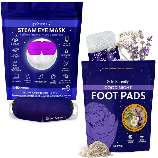 Lure Essentials Serenity Good Night Sleep Bundle with sleep mask, calming products, designed for restful sleep and relaxation.